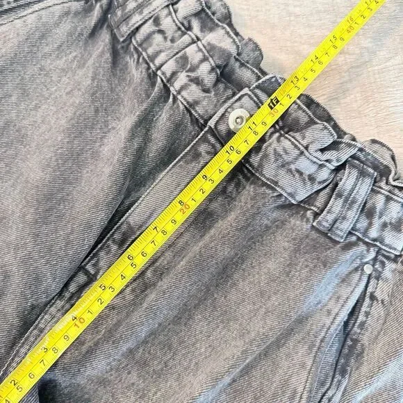 Zara Gray Black Denim Barrel Paperbag Jeans 8 - Picture 7 of 8